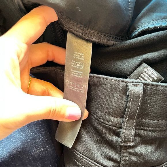 WHBM White House Black Market SLIM LEG PONTE BLACK PANTS SIZE 2 - Picture 6 of 11